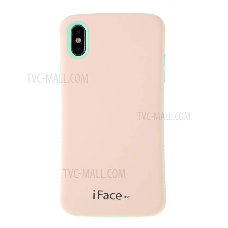 IFACE MALL Macaron Series PC + TPU Hybrid Phone Cover for iPhone XS Max 6.5 inch - Pink/Green-1