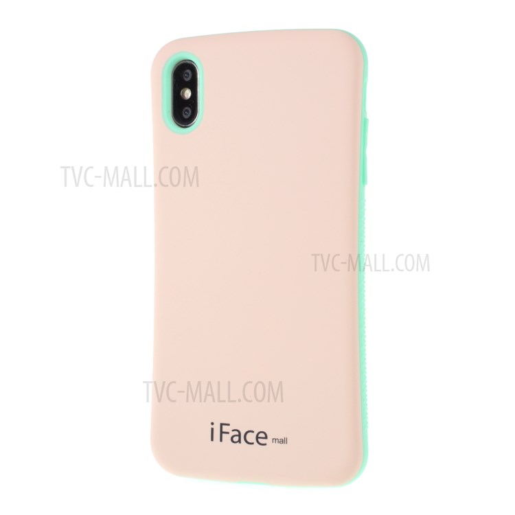 IFACE MALL Macaron Series PC + TPU Hybrid Phone Cover for iPhone XS Max 6.5 inch - Pink/Green-2