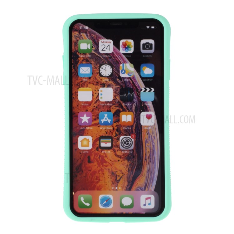 IFACE MALL Macaron Series PC + TPU Hybrid Phone Cover for iPhone XS Max 6.5 inch - Pink/Green-3