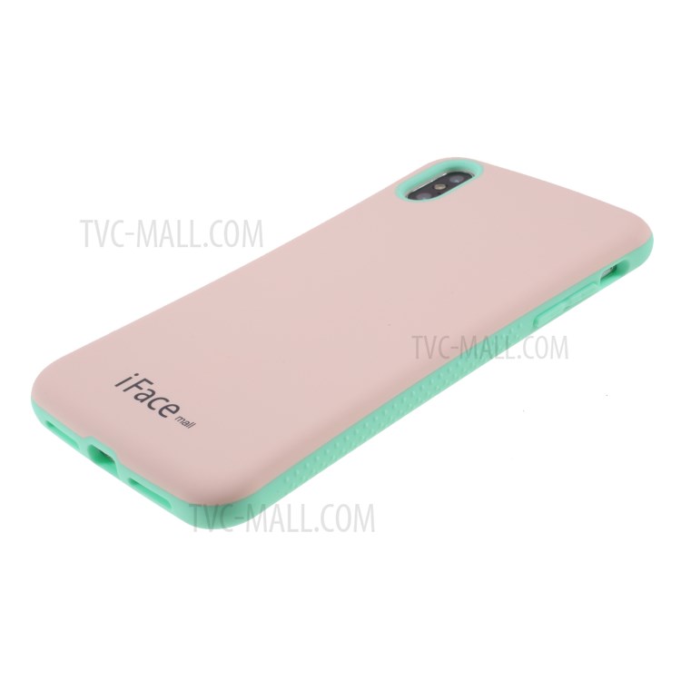 IFACE MALL Macaron Series PC + TPU Hybrid Phone Cover for iPhone XS Max 6.5 inch - Pink/Green-4
