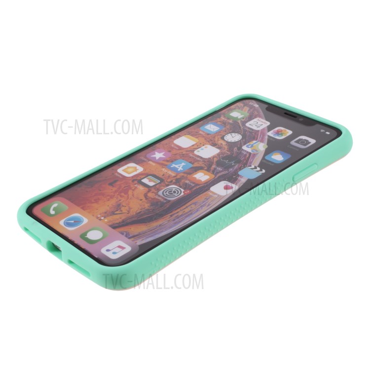 IFACE MALL Macaron Series PC + TPU Hybrid Phone Cover for iPhone XS Max 6.5 inch - Pink/Green-5