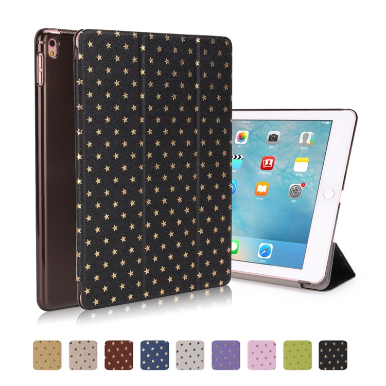 Stars Pattern Tri-fold Smart Leather Case for iPad Pro 9.7 inch - Black-1