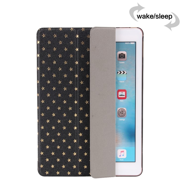 Stars Pattern Tri-fold Smart Leather Case for iPad Pro 9.7 inch - Black-4