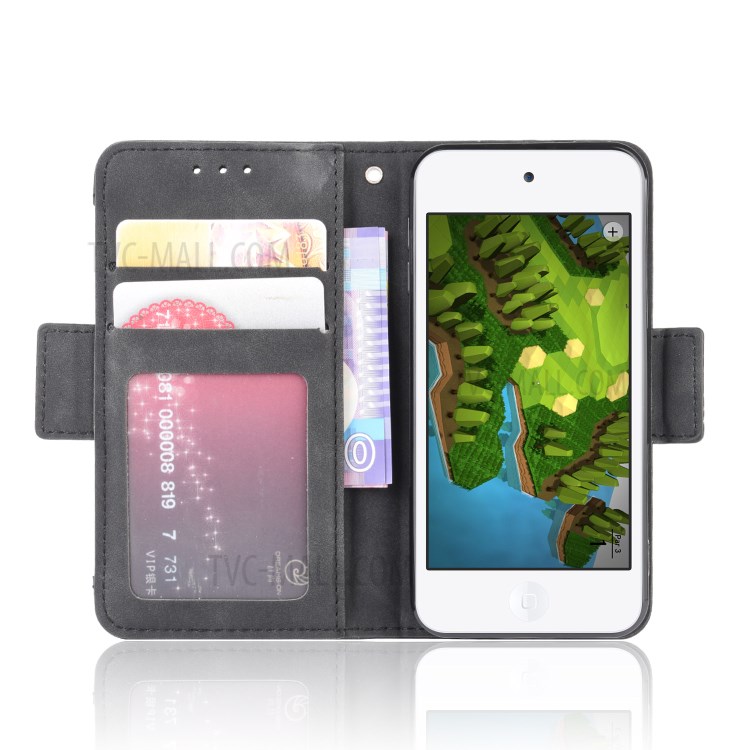 Wallet Leather Phone Case with Multiple Card Slots for Apple iPod Touch 5/Touch 6/Touch 7 - Black-6