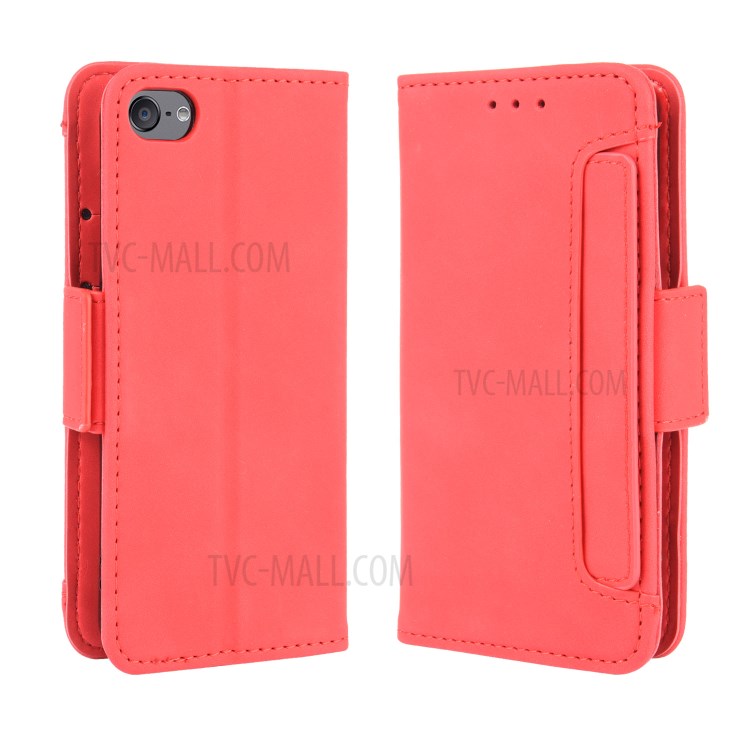 Wallet Leather Phone Case with Multiple Card Slots for Apple iPod Touch 5/Touch 6/Touch 7 - Red-2