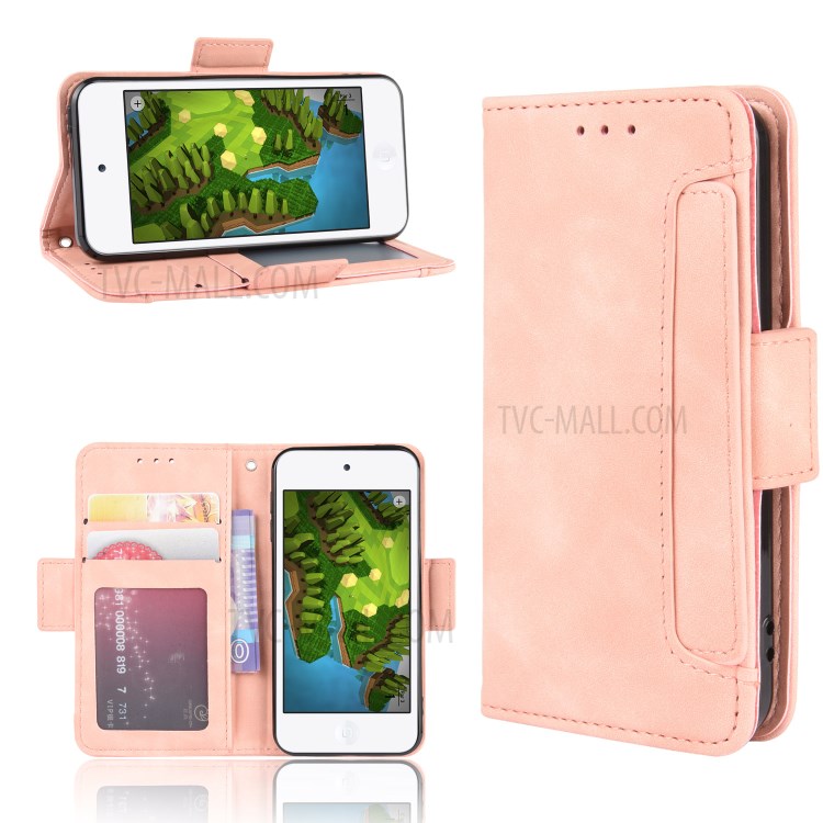 Wallet Leather Phone Case with Multiple Card Slots for Apple iPod Touch 5/Touch 6/Touch 7 - Rose Gold-1