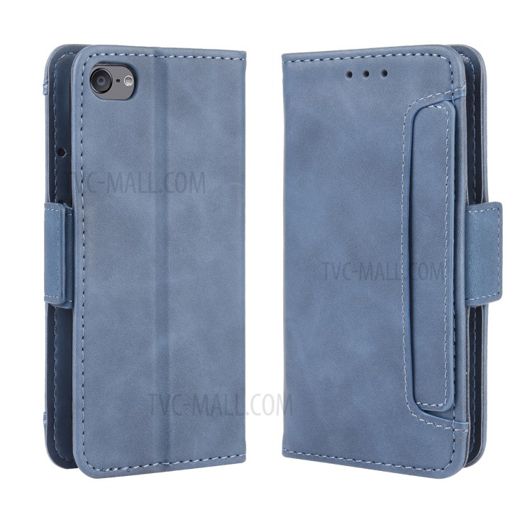 Wallet Leather Phone Case with Multiple Card Slots for Apple iPod Touch 5/Touch 6/Touch 7 - Blue-2