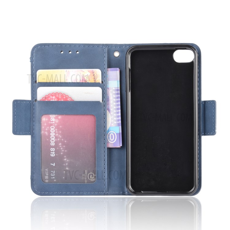 Wallet Leather Phone Case with Multiple Card Slots for Apple iPod Touch 5/Touch 6/Touch 7 - Blue-4