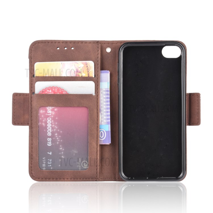 Wallet Leather Phone Case with Multiple Card Slots for Apple iPod Touch 5/Touch 6/Touch 7 - Brown-3