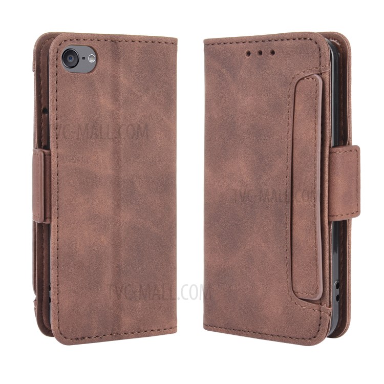 Wallet Leather Phone Case with Multiple Card Slots for Apple iPod Touch 5/Touch 6/Touch 7 - Brown-7