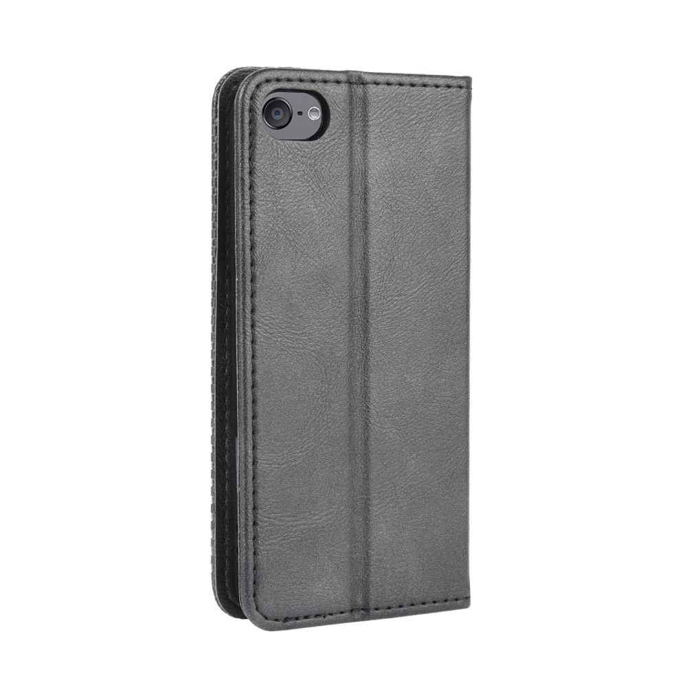 Auto-absorbed Retro PU Leather Wallet Phone Cover for iPod touch 5/touch 6/touch 7 - Black-7