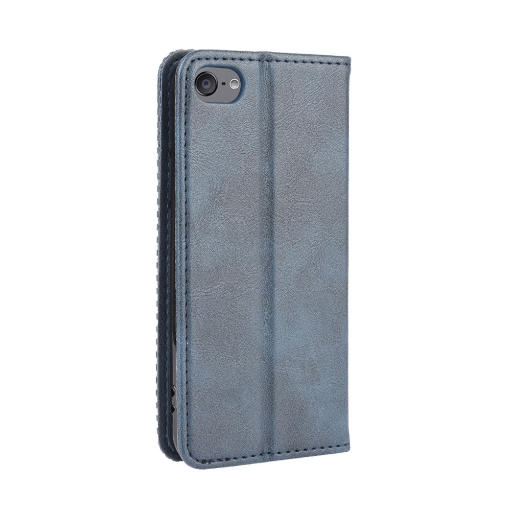 Auto-absorbed Retro PU Leather Wallet Phone Cover for iPod touch 5/touch 6/touch 7 - Blue-6