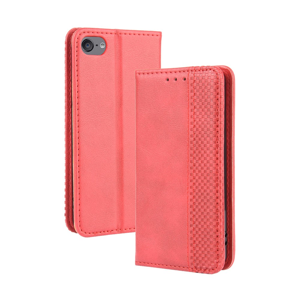 Auto-absorbed Retro PU Leather Wallet Phone Cover for iPod touch 5/touch 6/touch 7 - Red-2