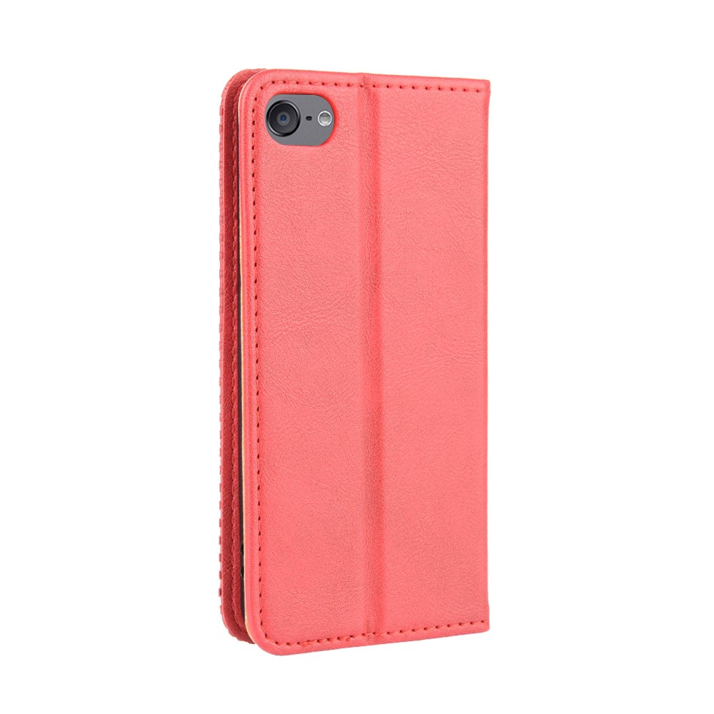 Auto-absorbed Retro PU Leather Wallet Phone Cover for iPod touch 5/touch 6/touch 7 - Red-7