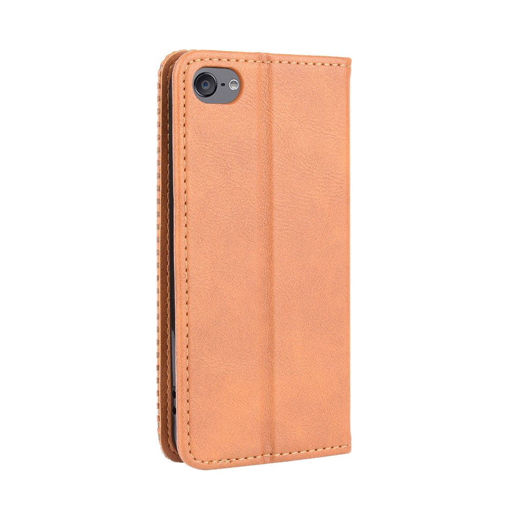 Auto-absorbiert Retro PU-lederne Mappe Telefonabdeckung Für IPod-Note 5 / Note 6 / Note 7 - Braun-7
