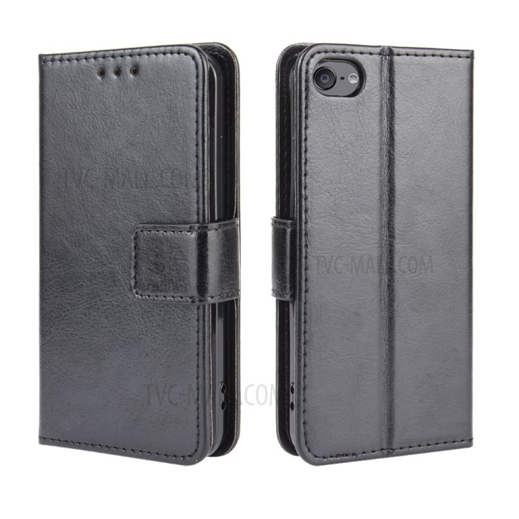 Crazy Horse Texture Wallet Stand Leather Phone Case for Apple iPod Touch 5/Touch 6/Touch 7 (2019) - Black-2