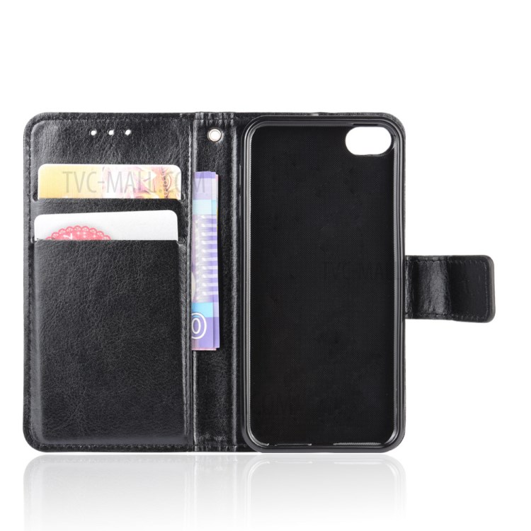 Crazy Horse Texture Wallet Stand Leather Phone Case for Apple iPod Touch 5/Touch 6/Touch 7 (2019) - Black-4