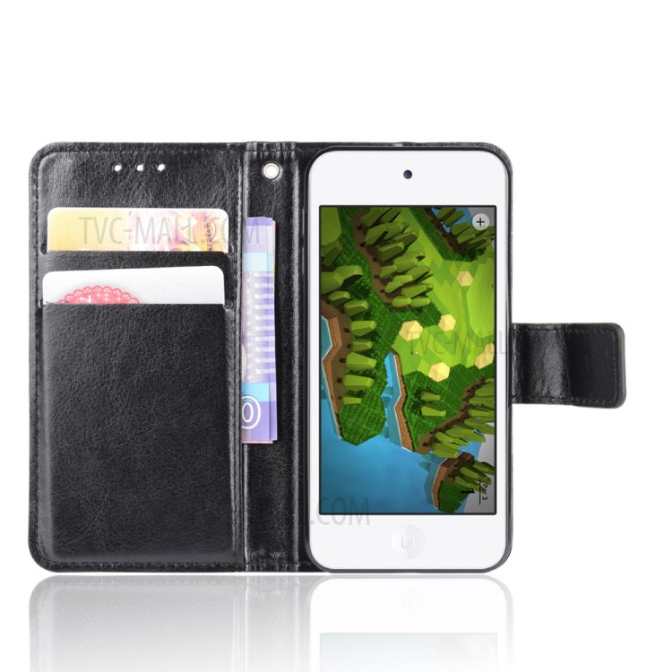Crazy Horse Texture Wallet Stand Leather Phone Case for Apple iPod Touch 5/Touch 6/Touch 7 (2019) - Black-5