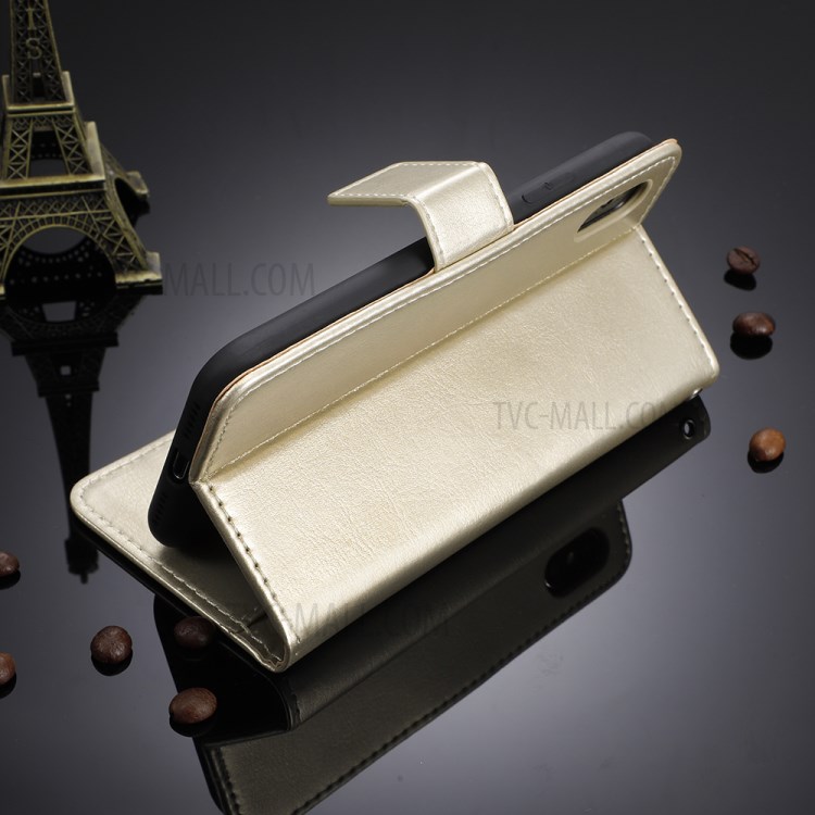 Crazy Horse Texture Wallet Stand Leather Phone Case for Apple iPod Touch 5/Touch 6/Touch 7 (2019) - Gold-10