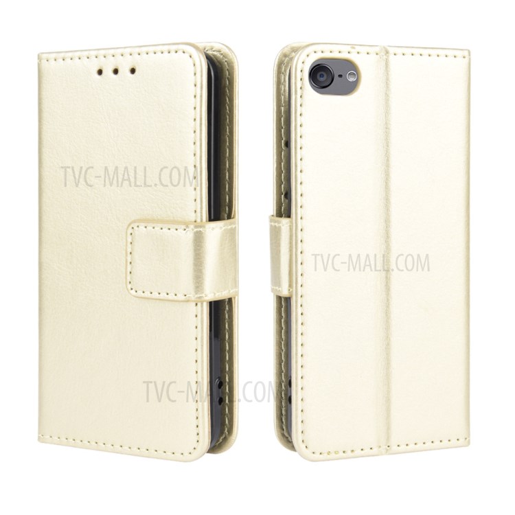 Crazy Horse Texture Wallet Stand Leather Phone Case for Apple iPod Touch 5/Touch 6/Touch 7 (2019) - Gold-2