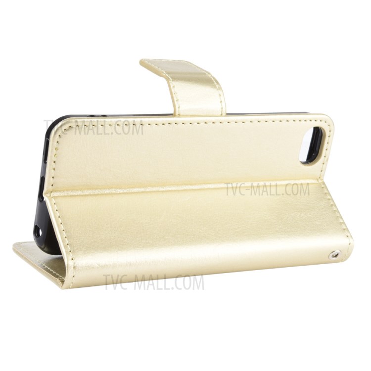 Crazy Horse Texture Wallet Stand Leather Phone Case for Apple iPod Touch 5/Touch 6/Touch 7 (2019) - Gold-8