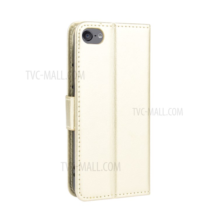 Crazy Horse Texture Wallet Stand Leather Phone Case for Apple iPod Touch 5/Touch 6/Touch 7 (2019) - Gold-9