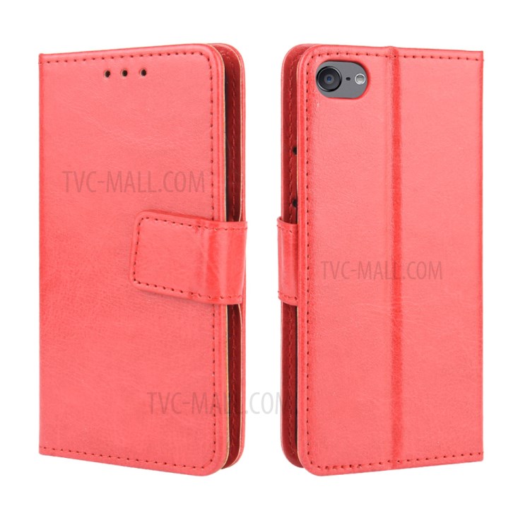 Crazy Horse Texture Wallet Stand Leather Phone Case for Apple iPod Touch 5/Touch 6/Touch 7 (2019) - Red-2