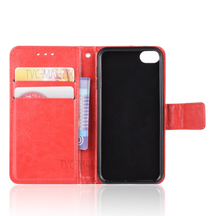 Crazy Horse Texture Wallet Stand Leather Phone Case for Apple iPod Touch 5/Touch 6/Touch 7 (2019) - Red-4