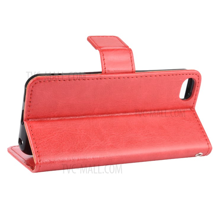 Crazy Horse Texture Wallet Stand Leather Phone Case for Apple iPod Touch 5/Touch 6/Touch 7 (2019) - Red-6
