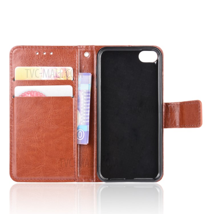 Crazy Horse Texture Wallet Stand Leather Phone Case for Apple iPod Touch 5/Touch 6/Touch 7 (2019) - Brown-4