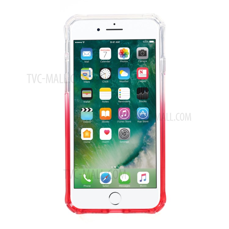 ROAR Gradient Color Anti-drop TPU Protector Case for iPhone SE (2nd Generation)/8/7 - Red-3