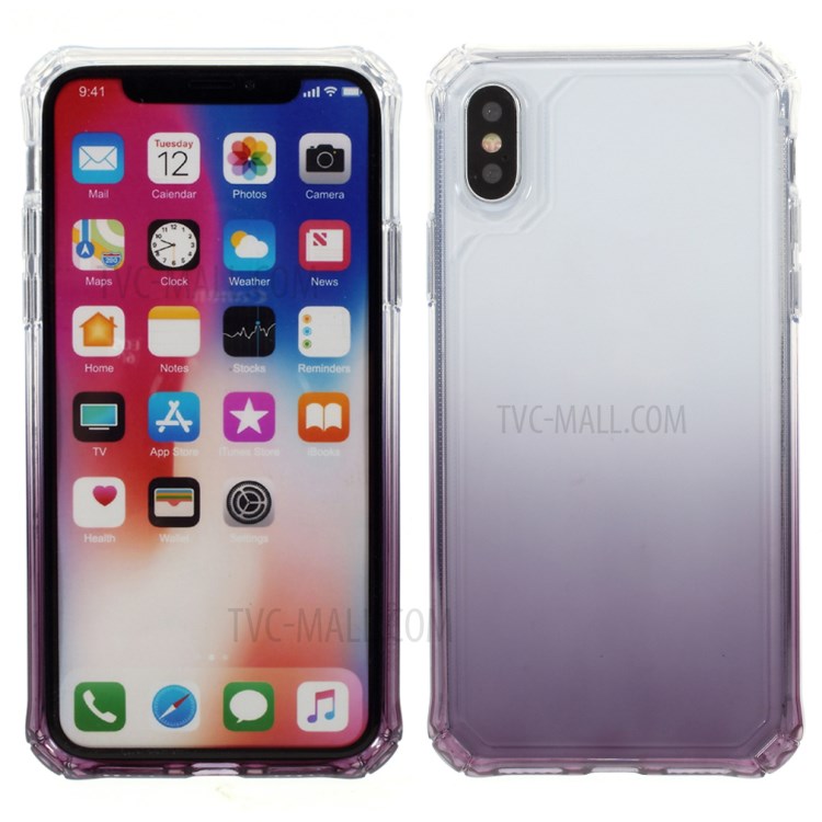 ROAR Gradient Color Shockproof TPU Protective Shell for Phone XS 5.8 inch - Purple-1