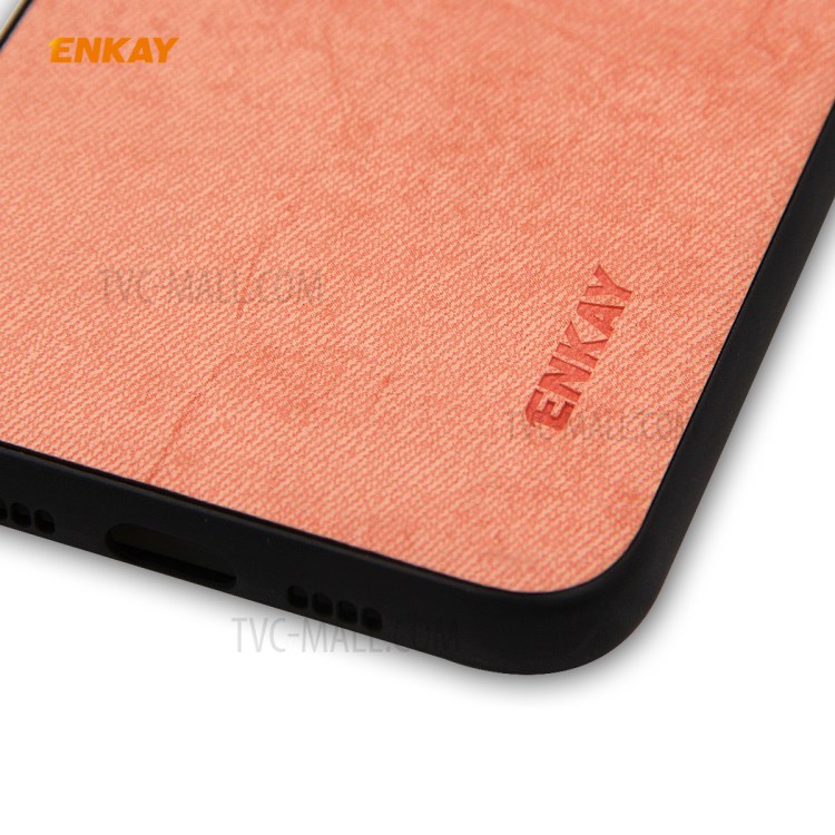 HAT PRINCE Pour IPhone 11 Pro 5,8 Pouces Enkay PC-0292 TPU Enduit Cuir Texture Tissu Série D'affaires PU + Retour Cas 0.26mm 9H Film Écran En Verre Trempé - Rose-5