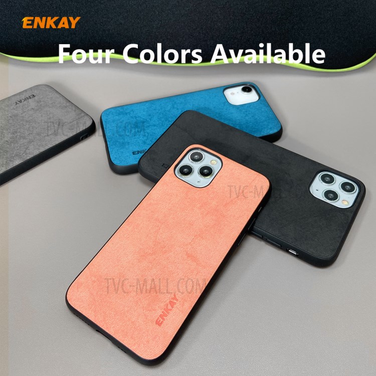HAT PRINCE Para Iphone 11 Shell Enkay PC-0302 Textura De Pano Série De Negócios PU Revestidos De Couro TPU Volta + 0,26 Mm 9H Filme De Tela Pro Max Vidro Temperado - Rosa-12