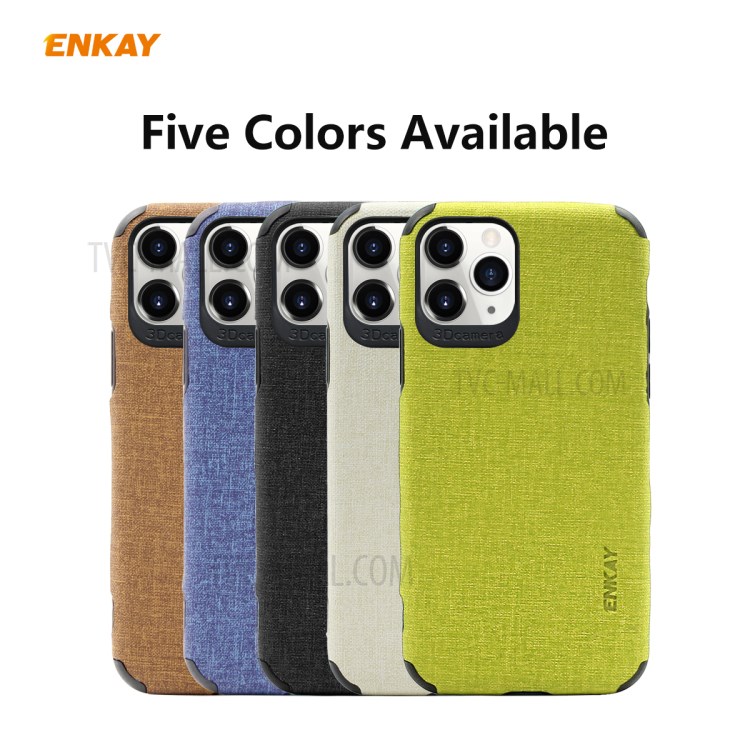 HAT PRINCE ENKAY PC-032 Business Series Cloth Texture TPU+PU Leather Phone Case for iPhone 11 Pro 5.8-inch - Green-9