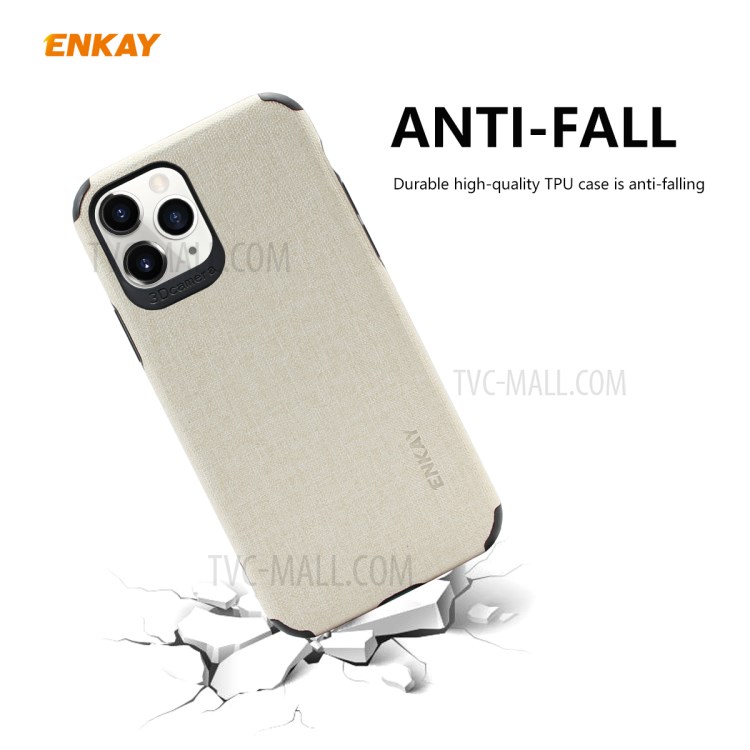 HAT PRINCE ENKAY PC-032 Business Series Cloth Texture TPU+PU Leather Phone Case for iPhone 11 Pro 5.8-inch - White-2