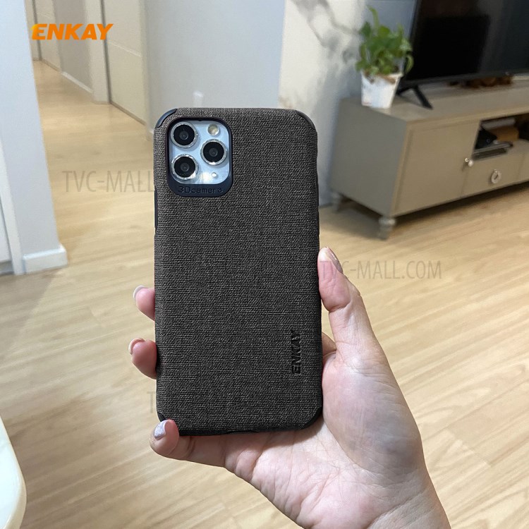 HAT PRINCE ENKAY PC-033 Business Series Cloth Texture TPU+PU Leather Phone Case for iPhone 11 Pro Max 6.5-inch - Black-3