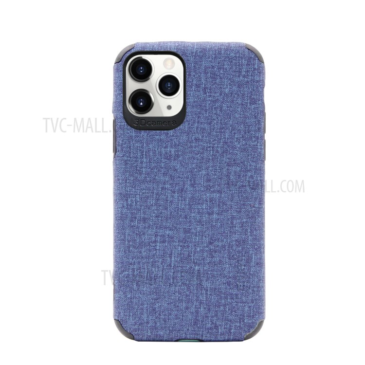 HAT PRINCE ENKAY PC-033 Business Series Cloth Texture TPU+PU Leather Phone Case for iPhone 11 Pro Max 6.5-inch - Blue-1