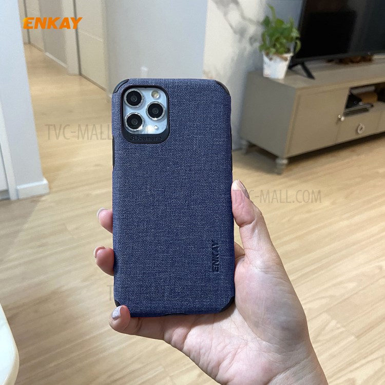 HAT PRINCE ENKAY PC-033 Business Series Cloth Texture TPU+PU Leather Phone Case for iPhone 11 Pro Max 6.5-inch - Blue-3