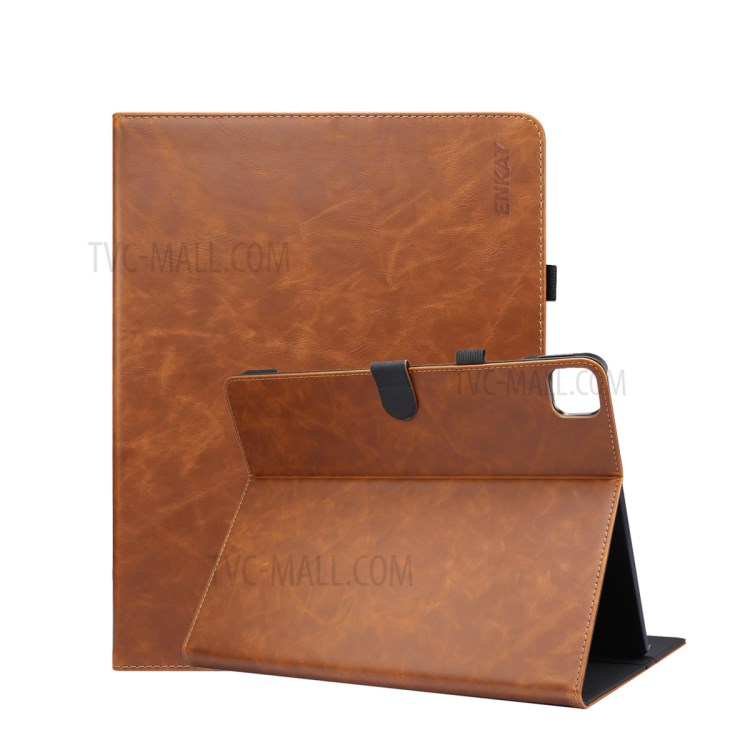 ENKAY ENK-8006 Crazy Horse Wallet Stand Smart Leather Cover for iPad Pro 11-inch (2020)/(2018) - Brown-1