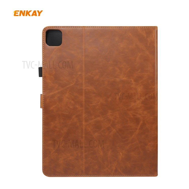 ENKAY ENK-8006 Crazy Horse Wallet Stand Smart Leather Cover for iPad Pro 11-inch (2020)/(2018) - Brown-2