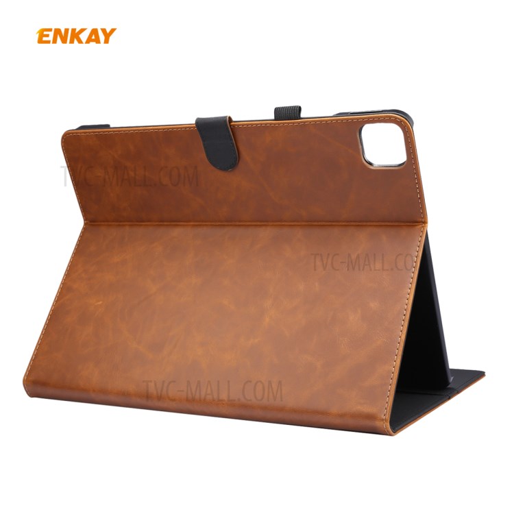 ENKAY ENK-8006 Crazy Horse Wallet Stand Smart Leather Cover for iPad Pro 11-inch (2020)/(2018) - Brown-3