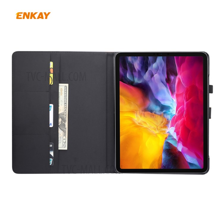 ENKAY ENK-8006 Crazy Horse Wallet Stand Smart Leather Cover for iPad Pro 11-inch (2020)/(2018) - Brown-4