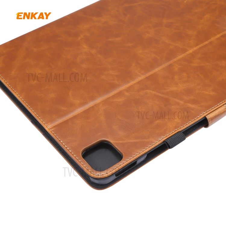 ENKAY ENK-8006 Crazy Horse Wallet Stand Smart Leather Cover for iPad Pro 11-inch (2020)/(2018) - Brown-5