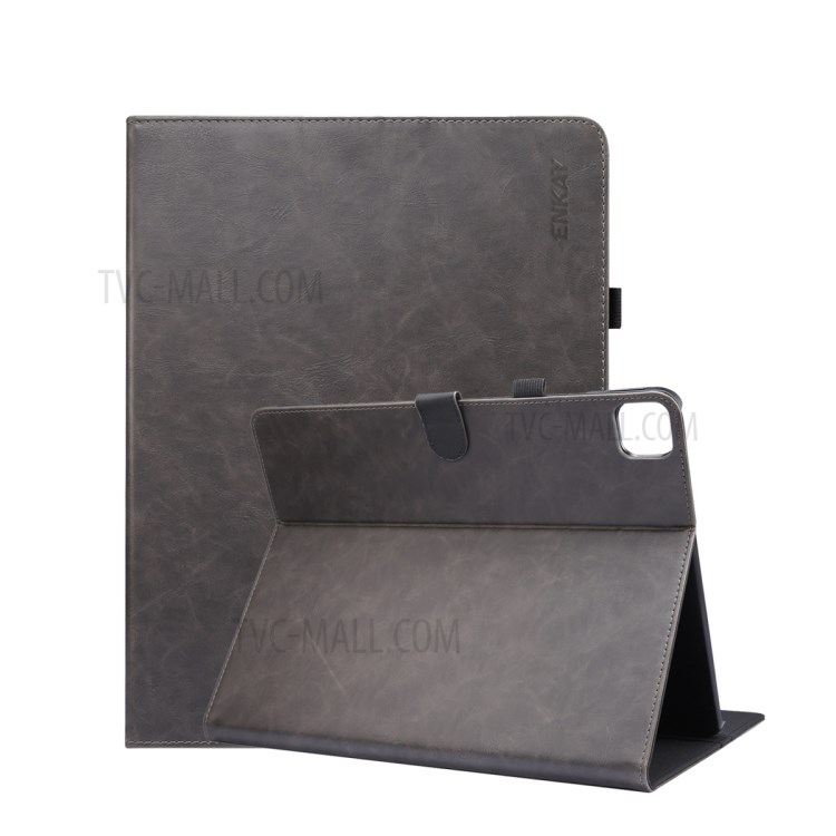 ENKAY ENK-8006 Crazy Horse Wallet Stand Smart Leather Cover for iPad Pro 11-inch (2020)/(2018) - Grey-1
