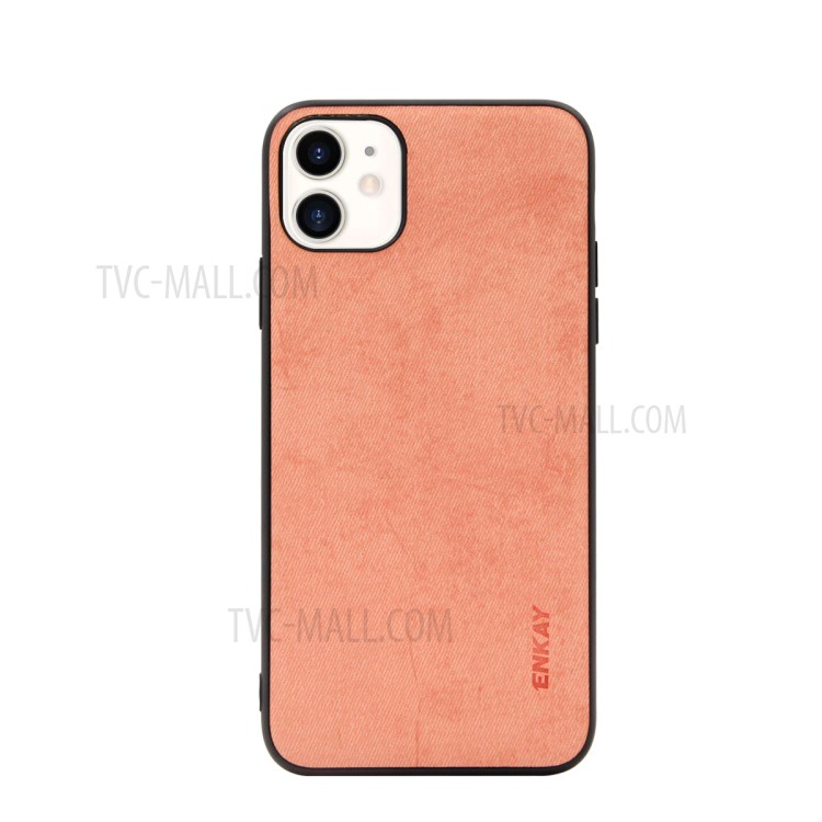 HAT PRINCE Enkay Tissu Série D'affaires PC-028 + Texture TPU PU Cas De Téléphone En Cuir Pour IPhone 11 6.1 Pouces - Rose-1