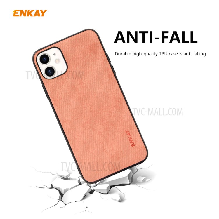 HAT PRINCE Enkay Tissu Série D'affaires PC-028 + Texture TPU PU Cas De Téléphone En Cuir Pour IPhone 11 6.1 Pouces - Rose-2