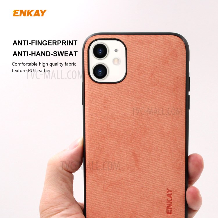 HAT PRINCE Enkay Tissu Série D'affaires PC-028 + Texture TPU PU Cas De Téléphone En Cuir Pour IPhone 11 6.1 Pouces - Rose-3