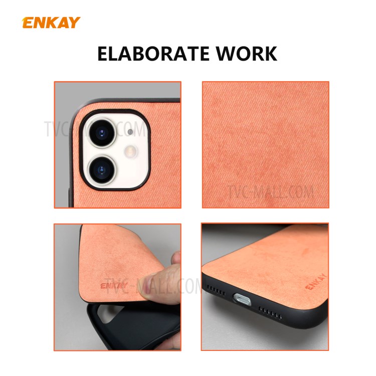 HAT PRINCE Enkay Tissu Série D'affaires PC-028 + Texture TPU PU Cas De Téléphone En Cuir Pour IPhone 11 6.1 Pouces - Rose-7