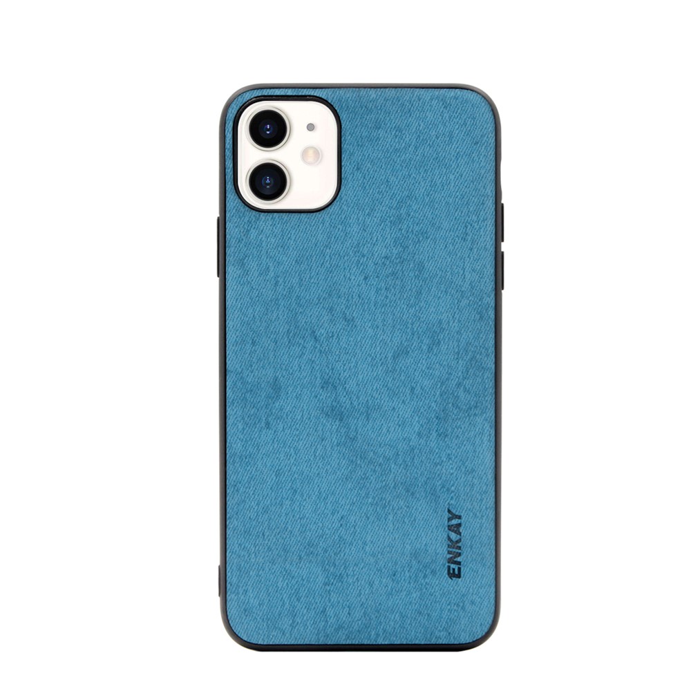 HAT PRINCE ENKAY PC-028 Business Series Cloth Texture TPU+PU Leather Phone Case for iPhone 11 6.1-inch - Blue-1